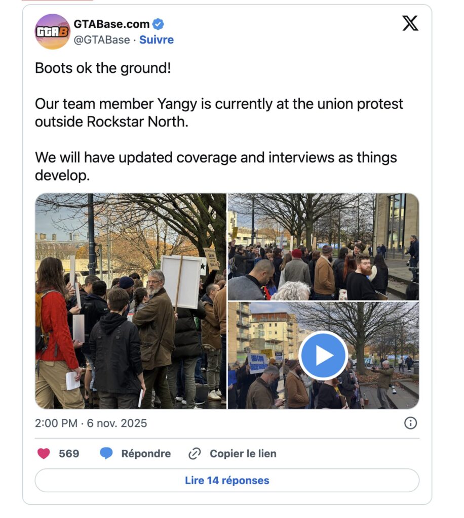 Des manifestations devant les bureaux de Rockstar Games Des manifestations devant les bureaux de Rockstar Games