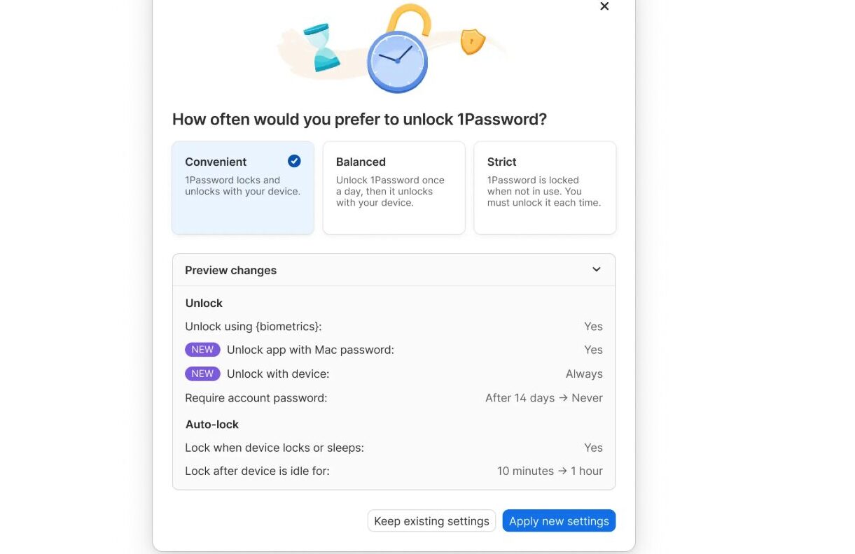 Trois options sont proposées. // Source : 1Password Trois options sont proposées. // Source : 1Password