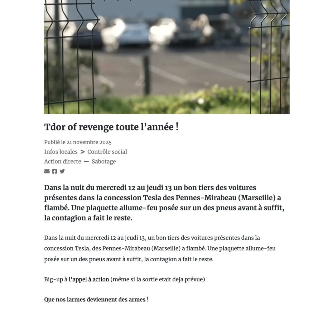 La revendication sur le site La revendication sur le site