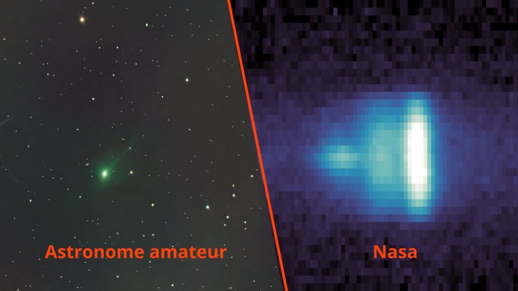 La différence est flagrante. // Source : Flickr/CC/PJ Singh ; NASA/Goddard/LASP/CU Boulder ; annotations Numerama La différence est flagrante. // Source : Flickr/CC/PJ Singh ; NASA/Goddard/LASP/CU Boulder ; annotations Numerama