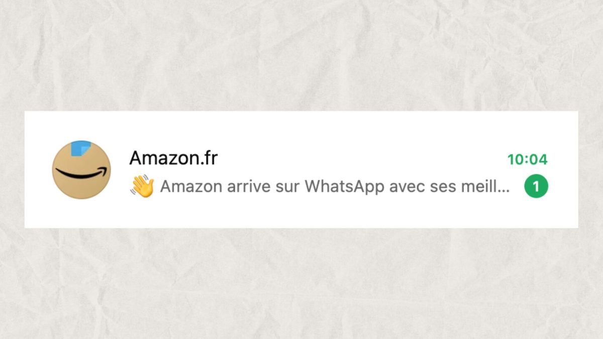 Oui, Amazon vous a bien envoyé un message sur WhatsApp qui a tout l'air d'un scam et voici comment le bloquer à l'avenir // Source : Montage Numerama