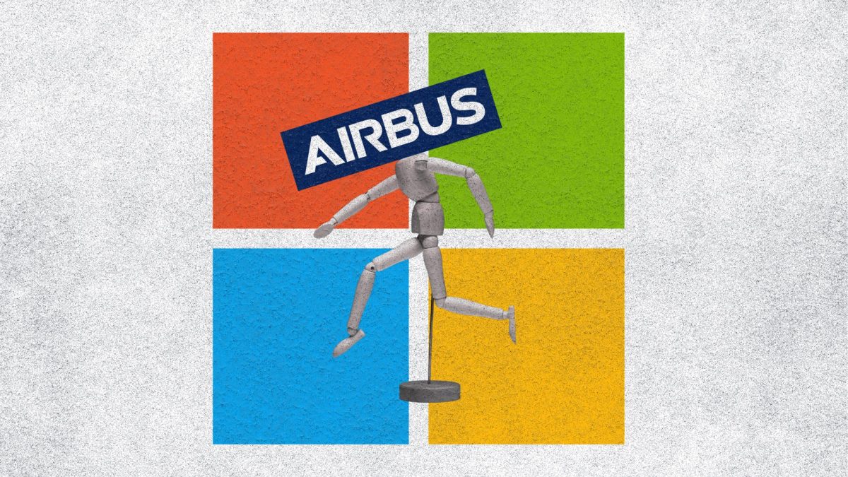 Airbus tente de quitter Microsoft depuis huit ans mais n'y parvient pas // Source : Montage Numerama