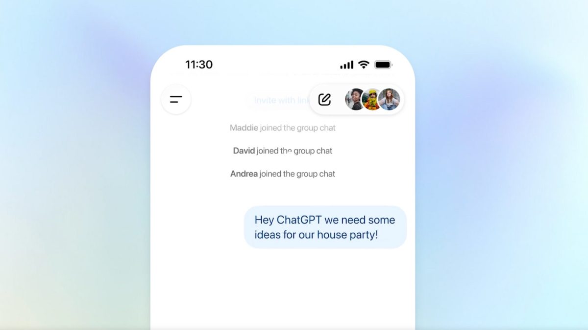 Les discussions de groupe arrivent sur ChatGPT. // Source : OpenAI Les discussions de groupe arrivent sur ChatGPT. // Source : OpenAI
