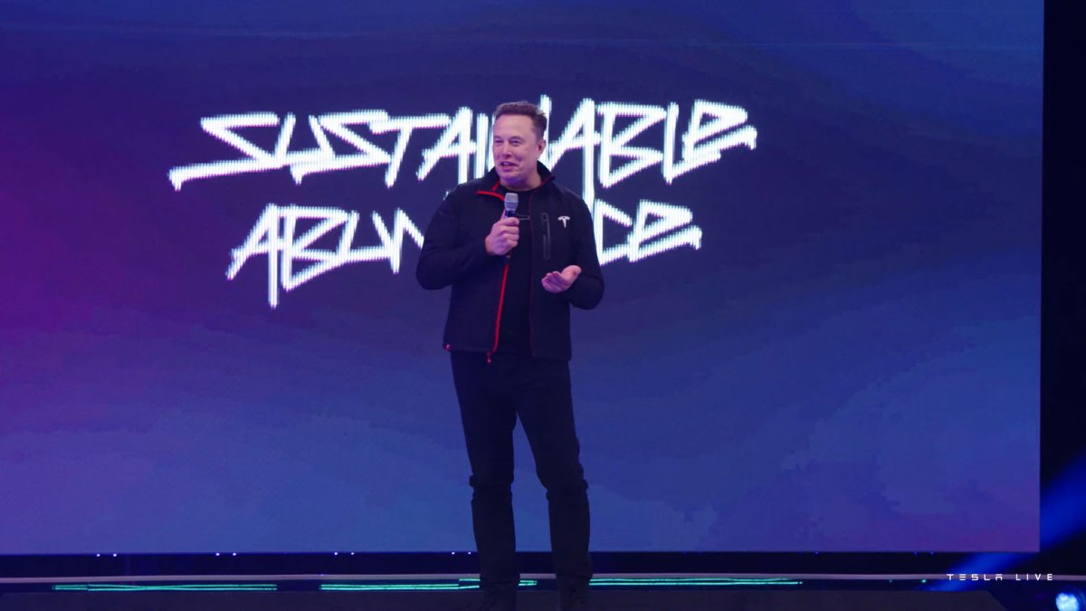 Elon Musk - conférence actionnaires Tesla // Source : Capture live Tesla Elon Musk - conférence actionnaires Tesla // Source : Capture live Tesla
