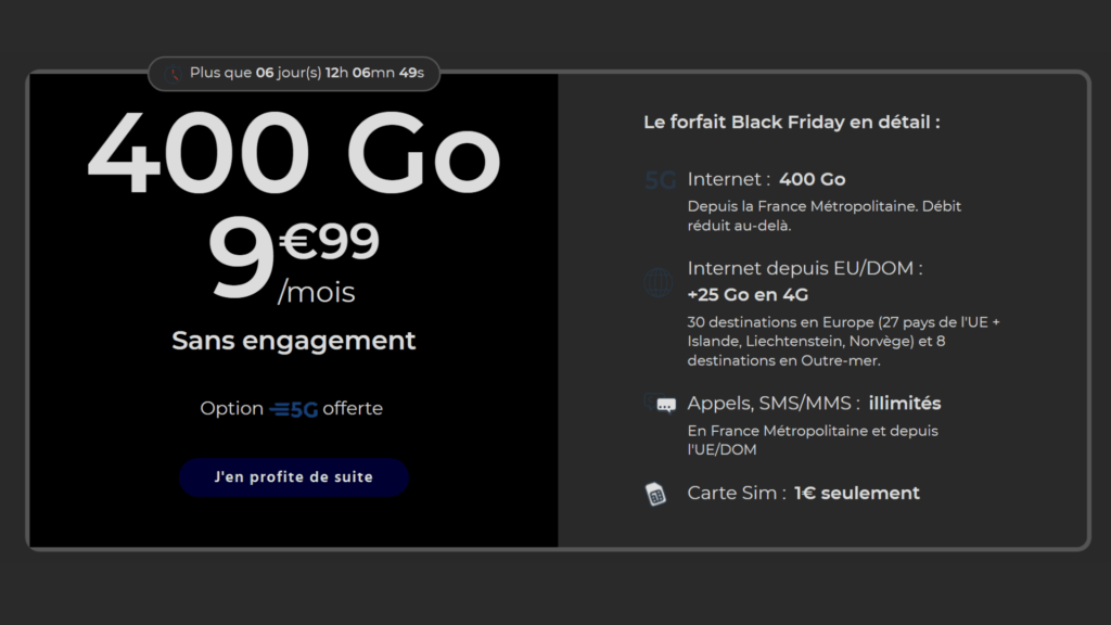 Le forfait 400 Go de Cdiscount Mobileen détail // Source : Cdiscount Mobile Le forfait 400 Go de Cdiscount Mobileen détail // Source : Cdiscount Mobile