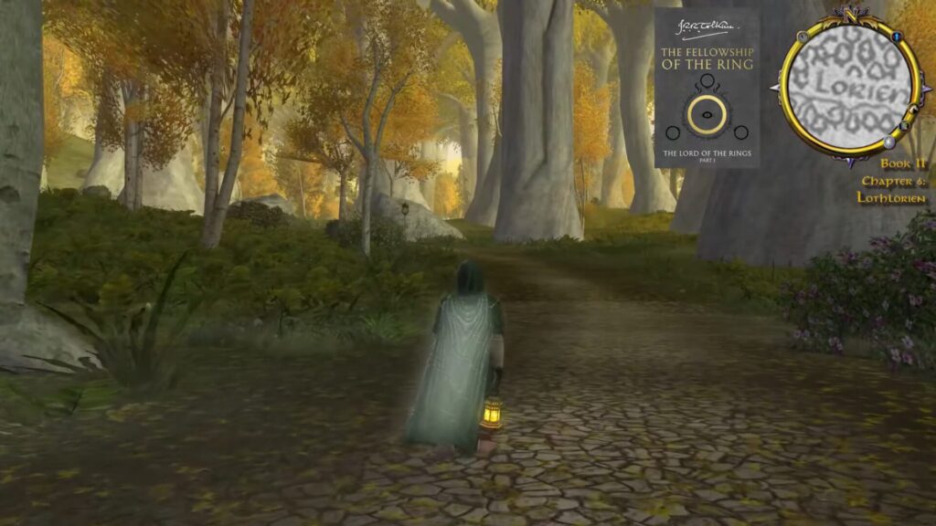 Frodon marche dans la Lothlórien // Source : Capture EVG