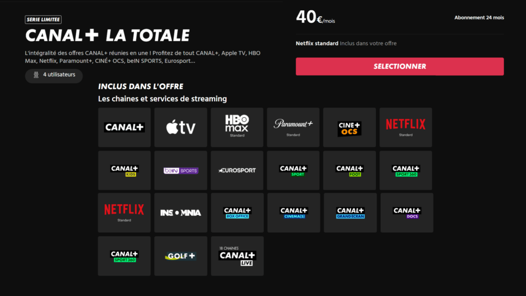 L'offre de Canal en détail // Source : Canal+
