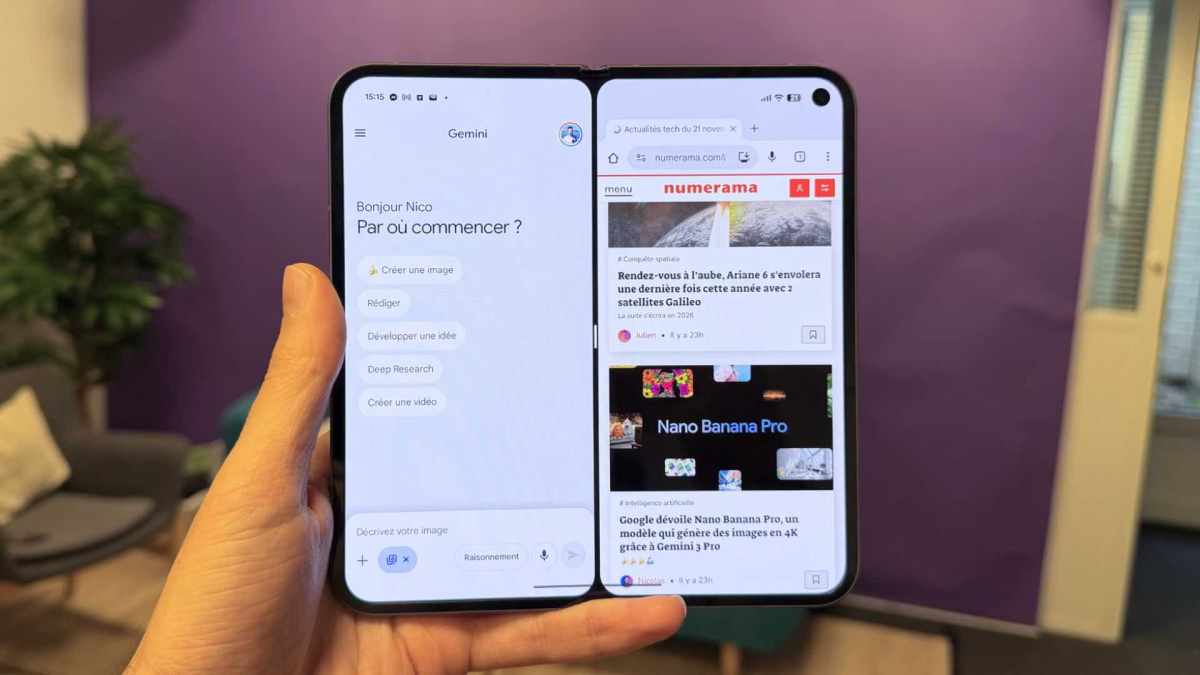 Le Google Pixel 10 Pro Fold. // Source : Numerama Le Google Pixel 10 Pro Fold. // Source : Numerama