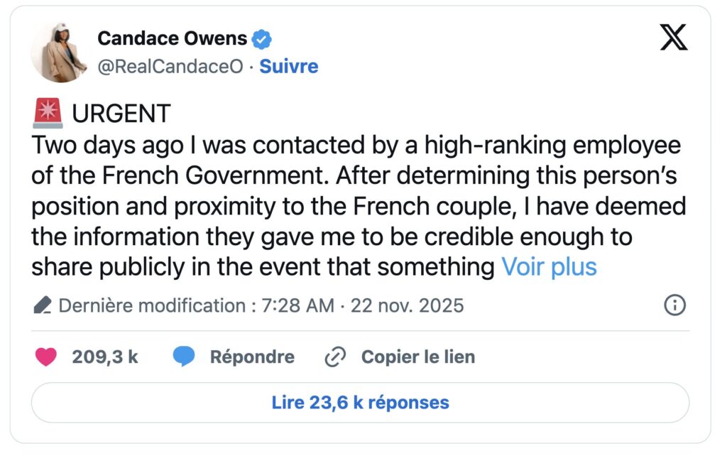 Le tweet de Candace. Le tweet de Candace.