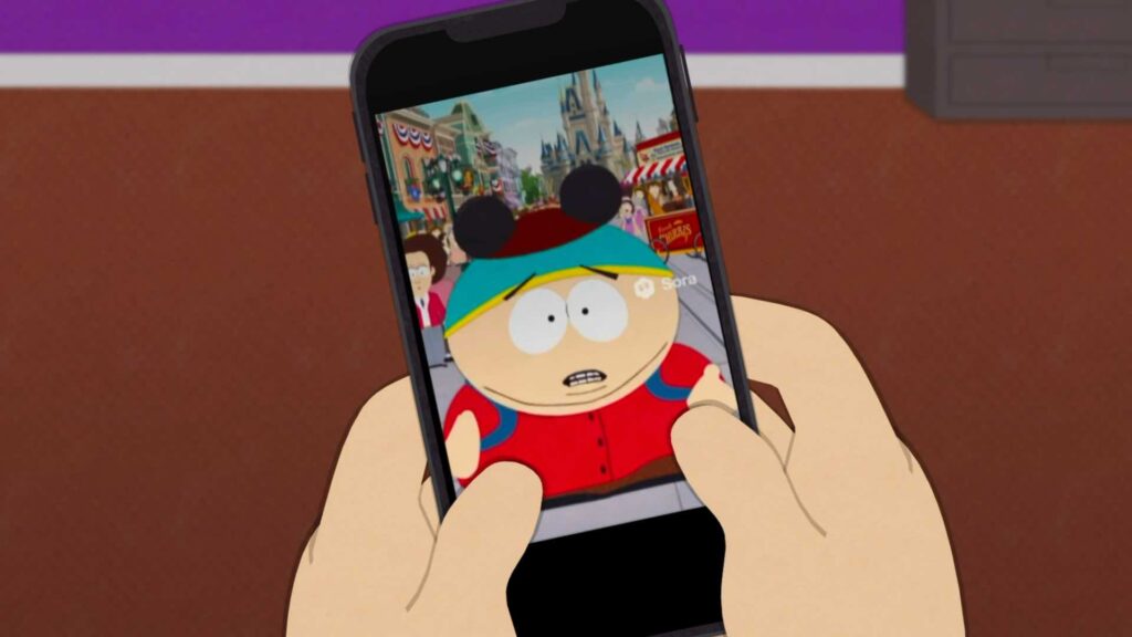 Cartman à Disneyland, grâce à Sora 2. // Source : South Park