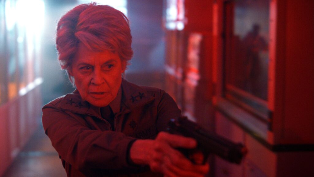 Linda Hamilton, tu méritais mieux // Source : Netflix Linda Hamilton, tu méritais mieux // Source : Netflix