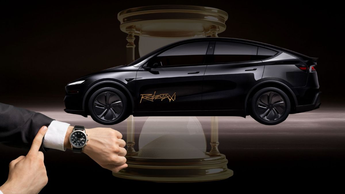 Tesla a rendu disponible son service Robotaxi à tous les utilisateurs. // Source : Montage de Robin San Vicente pour Numerama Tesla a rendu disponible son service Robotaxi à tous les utilisateurs. // Source : Montage de Robin San Vicente pour Numerama