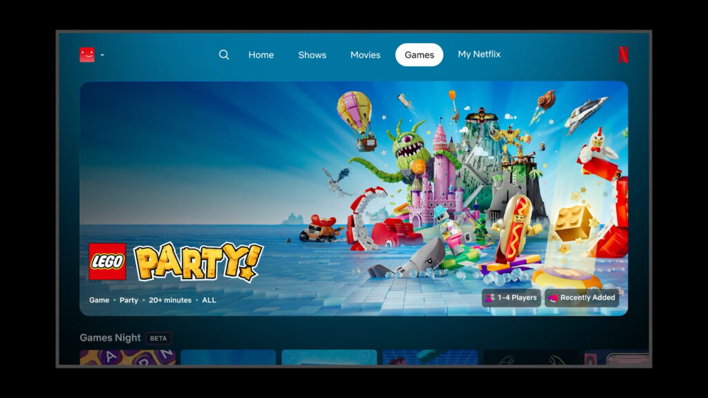 Netflix Games sur un télévieur. Netflix Games sur un télévieur.
