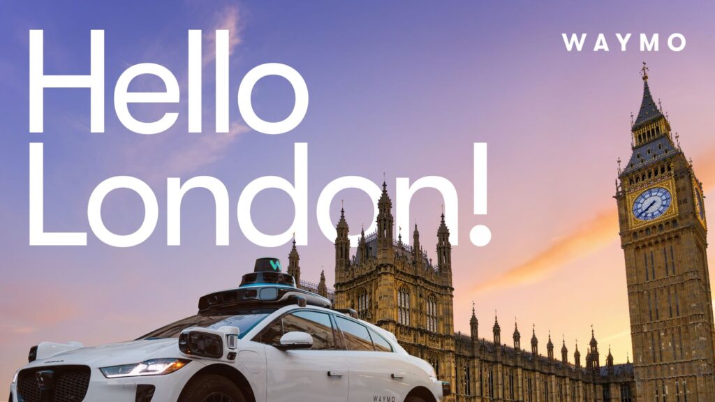 Waymo va lancer ses taxis autonomes à Londres en 2026. // Source : Waymo Waymo va lancer ses taxis autonomes à Londres en 2026. // Source : Waymo