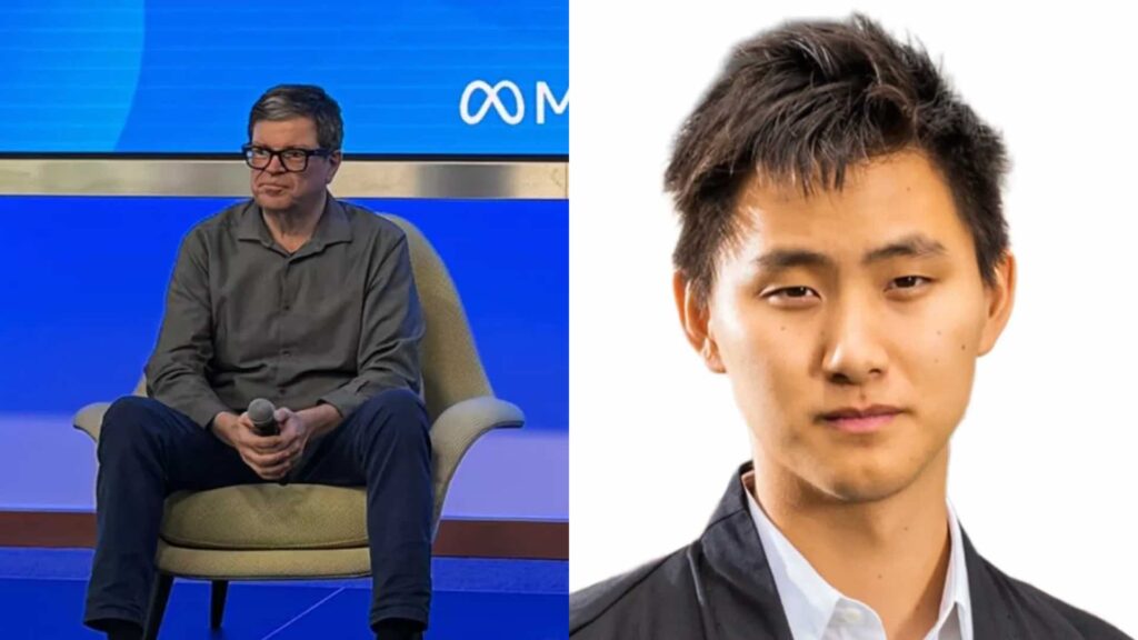 Yann Le Cun, à gauche. Alexandr Wang, à droite. Yann Le Cun, à gauche. Alexandr Wang, à droite.