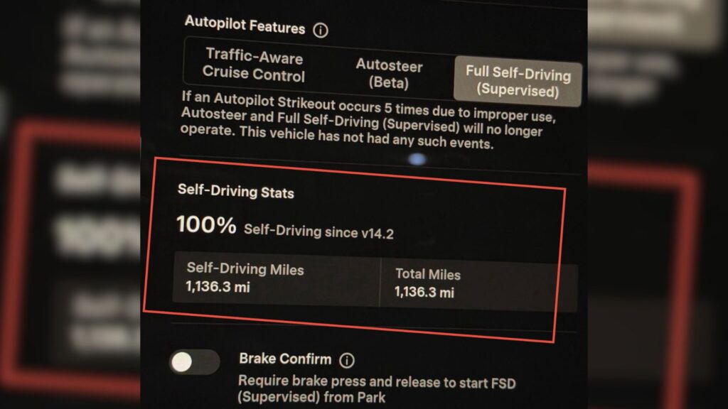 Un propriétaire de Tesla a roulé près de 2 000 km entièrement en mode FSD. // Source : Swayer Merritt via X Un propriétaire de Tesla a roulé près de 2 000 km entièrement en mode FSD. // Source : Swayer Merritt via X
