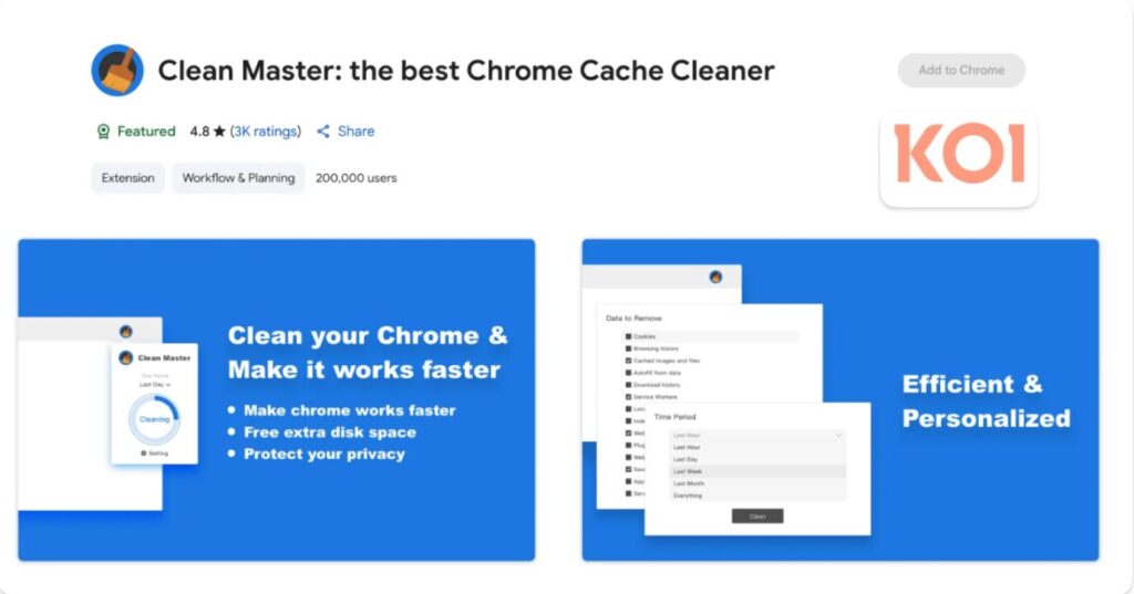 Clean Master est une extension contrôlée par le groupe cybercriminel ShadyPanda // Source : Koi