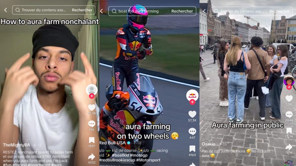 Sur TikTok, le hashtag # aurafarming cumule 238.1K publications. // Source : Capture d'écran