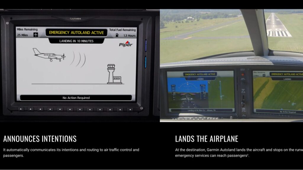 L'Autoland de Garmin. // Source : Garmin L'Autoland de Garmin. // Source : Garmin