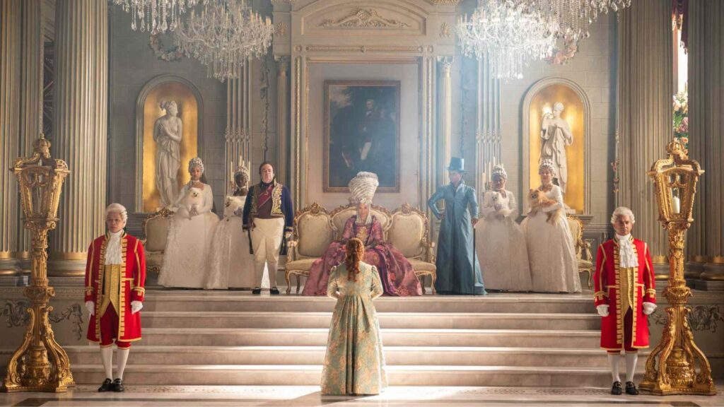 Penelope Bridgerton et la reine Charlotte dans la saison 4 de Bridgerton. // Source : Liam Daniel/Netflix, via Entertainment Weekly