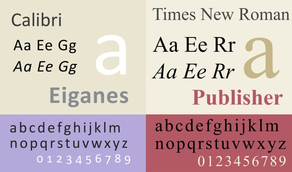 Calibri et Times New Roman