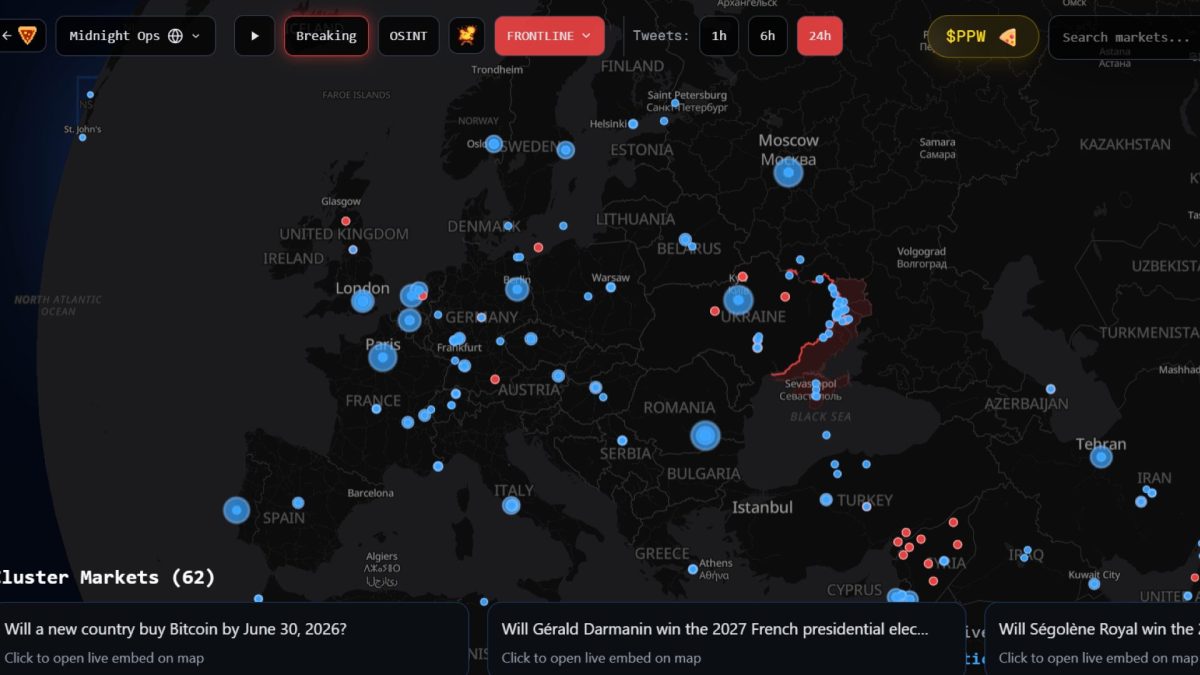 Source : Capture d'écran du site https://www.pizzint.watch/polyglobe Source : Capture d'écran du site https://www.pizzint.watch/polyglobe