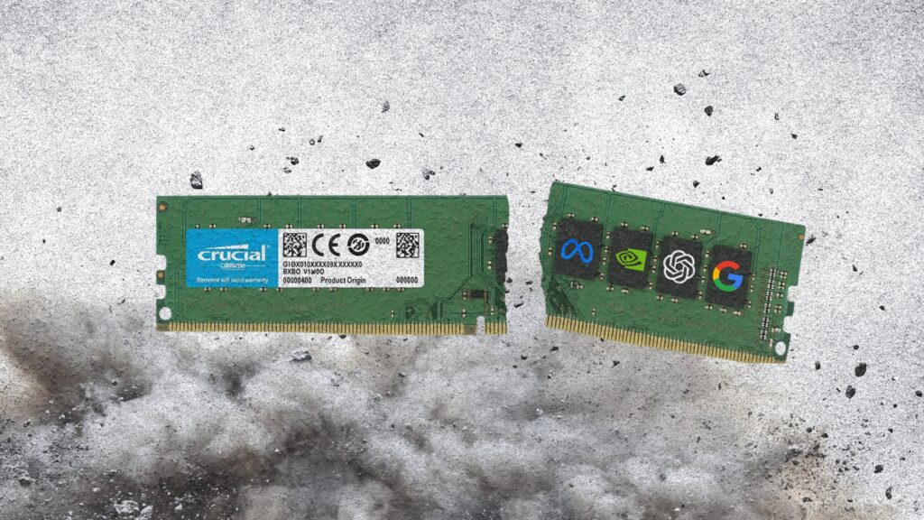 Crucial RAM // Source : Montage Numerama Crucial RAM // Source : Montage Numerama