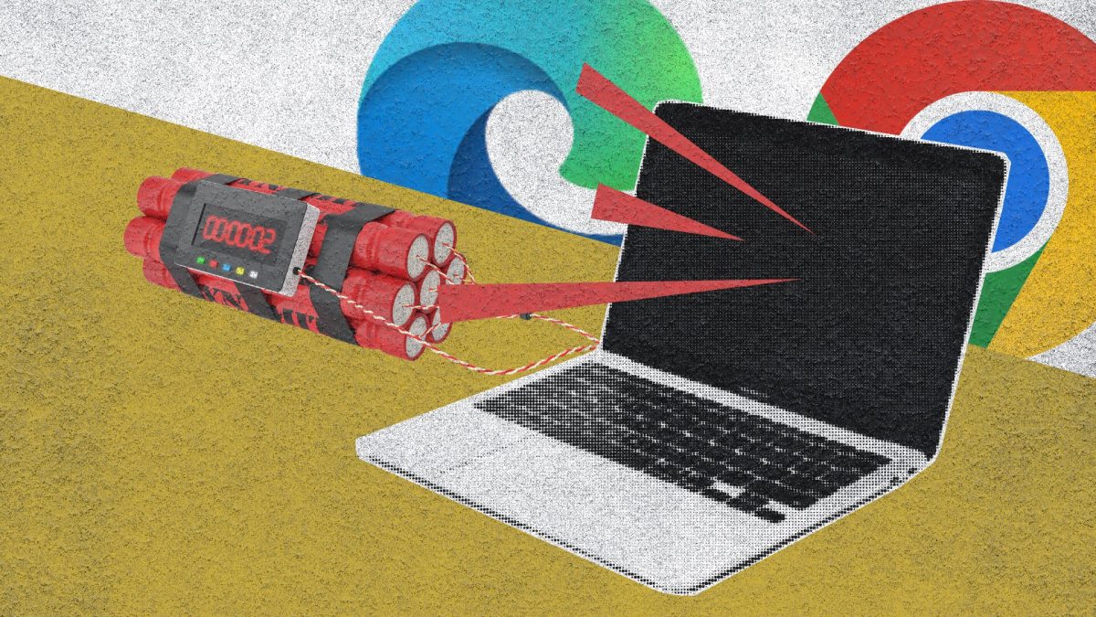 Cyberattaque Edge Chrome // Source : Montage Numerama