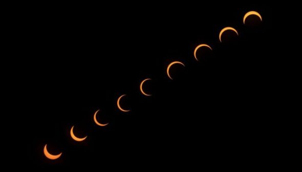 Éclipse solaire partielle. // Source : Canva Éclipse solaire partielle. // Source : Canva