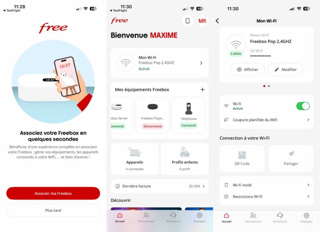 Captures de la nouvelle app Free par Univers Freebox. Captures de la nouvelle app Free par Univers Freebox.