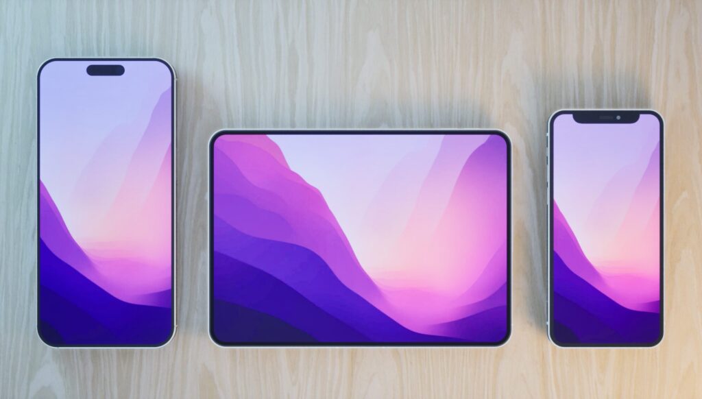 Comparaison des 16 Pro Max, « Fold » et 13 mini. Cette fois ci, l'iPhone est ouvert.