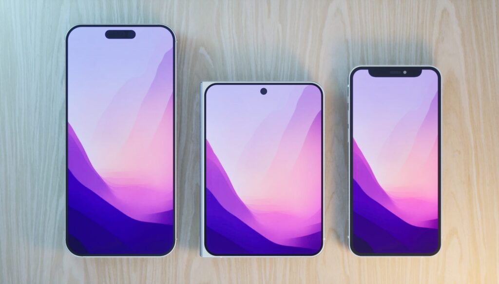 Comparaison des 16 Pro Max, « Fold » et 13 mini.