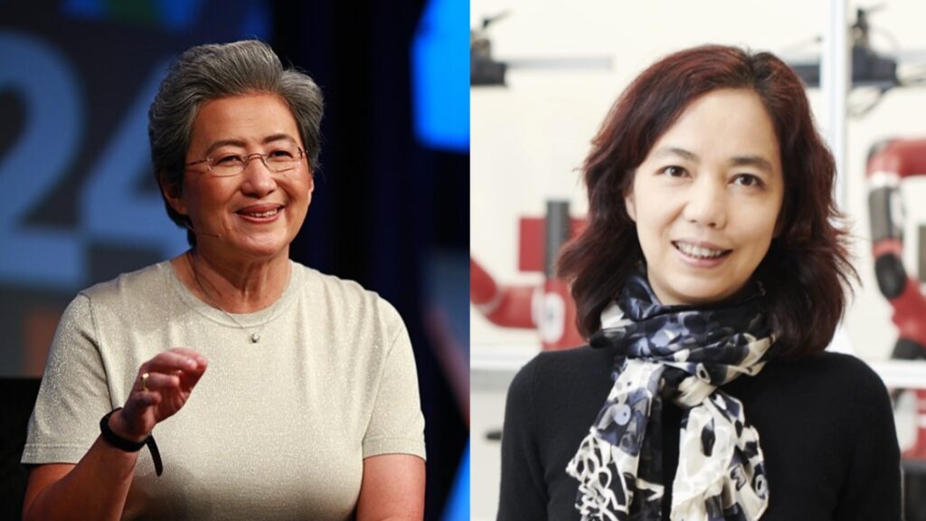 Lisa Su à gauche et Fei-Fei Li, à droite. // Source : Fuzheado via Wikimedia Commons /Stranford HAI Lisa Su à gauche et Fei-Fei Li, à droite. // Source : Fuzheado via Wikimedia Commons /Stranford HAI