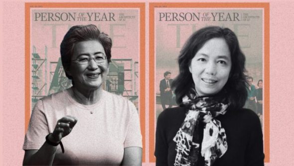 Deux femmes y figurent également : Lisa Su, PDG et présidente d’AMD, et Fei-Fei Li, co-créatrice d'ImageNet. // Source : TIME / Fuzheado / HAI Stanford Deux femmes y figurent également : Lisa Su, PDG et présidente d’AMD, et Fei-Fei Li, co-créatrice d'ImageNet. // Source : TIME / Fuzheado / HAI Stanford