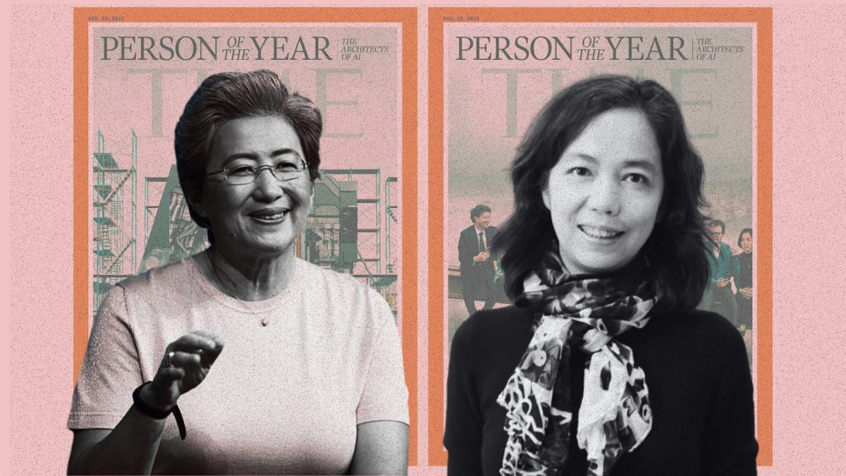 Deux femmes y figurent également : Lisa Su, PDG et présidente d’AMD, et Fei-Fei Li, co-créatrice d'ImageNet. // Source : TIME / Fuzheado / HAI Stanford Deux femmes y figurent également : Lisa Su, PDG et présidente d’AMD, et Fei-Fei Li, co-créatrice d'ImageNet. // Source : TIME / Fuzheado / HAI Stanford