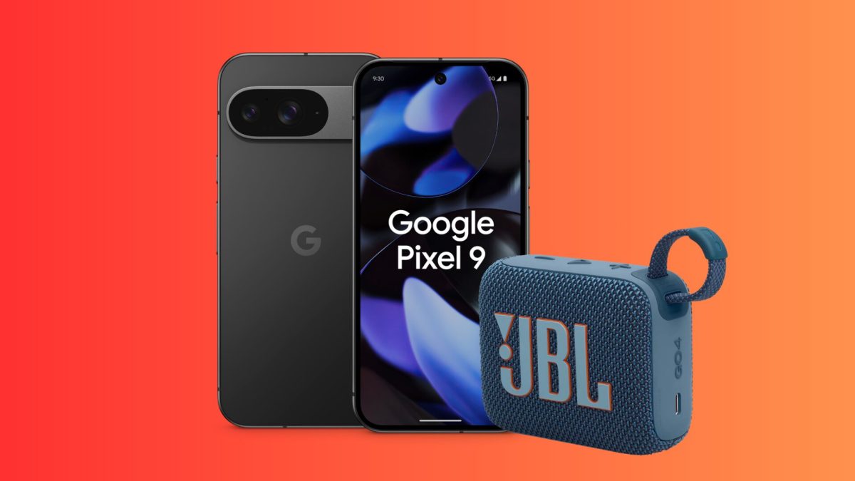 google pixel 9a jbl go 4 // Source : Montage Numerama google pixel 9a jbl go 4 // Source : Montage Numerama