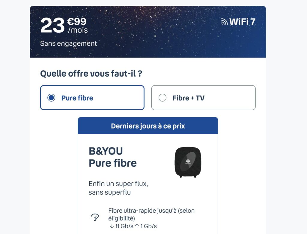Sur son site, Bouygues indique « Derniers jours à ce prix ». Sur son site, Bouygues indique « Derniers jours à ce prix ».