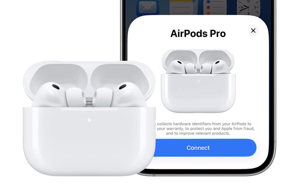 La procédure de jumelage des AirPods.