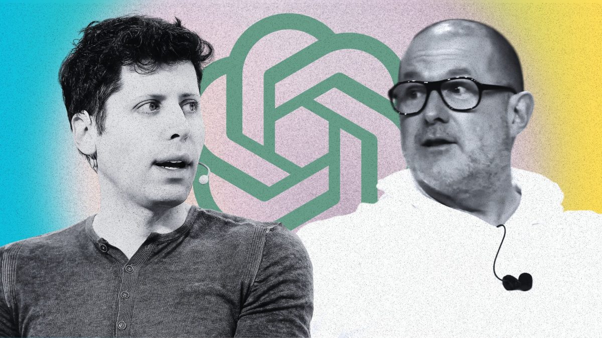 Sam Atlman et Jony Ive. // Source : TechCrunch via Wikimedia - Stripe via YouTube Sam Atlman et Jony Ive. // Source : TechCrunch via Wikimedia - Stripe via YouTube