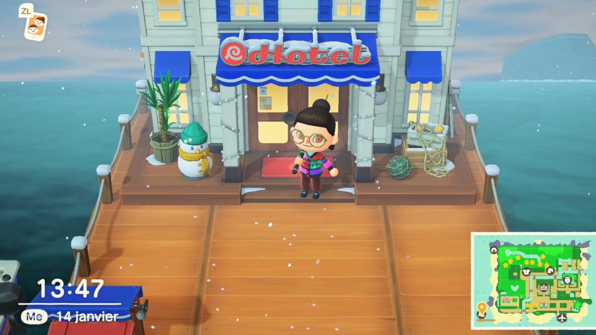 La mise à jour 3.0 d'Animal Crossing New Horizons comprend notamment un hôtel. // Source : Capture d'écran Numerama La mise à jour 3.0 d'Animal Crossing New Horizons comprend notamment un hôtel. // Source : Capture d'écran Numerama