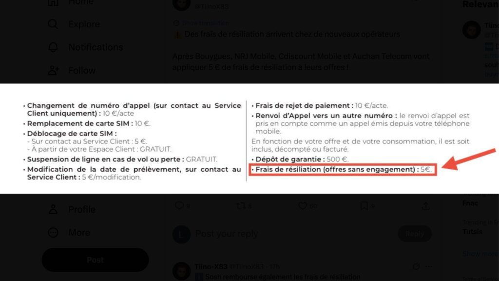 NRJ Mobile, Cdiscount Mobile et Auchan Telecom vont à leur tour appliquer 5 € de frais de résiliation à leurs offres. // Source : @TiinoX83 NRJ Mobile, Cdiscount Mobile et Auchan Telecom vont à leur tour appliquer 5 € de frais de résiliation à leurs offres. // Source : @TiinoX83