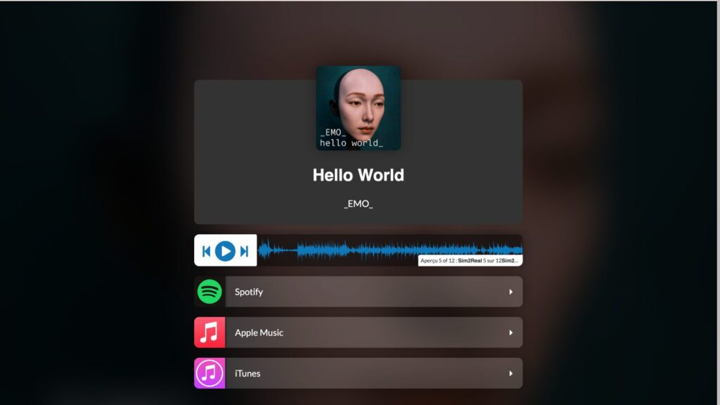 EMO a même chanté un morceau issu de son premier album généré par IA, hello world. // Source : Columbia Engineering EMO a même chanté un morceau issu de son premier album généré par IA, hello world. // Source : Columbia Engineering
