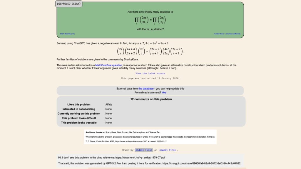 Le problème d'Erdös 397. // Source : erdosproblems.com Le problème d'Erdös 397. // Source : erdosproblems.com