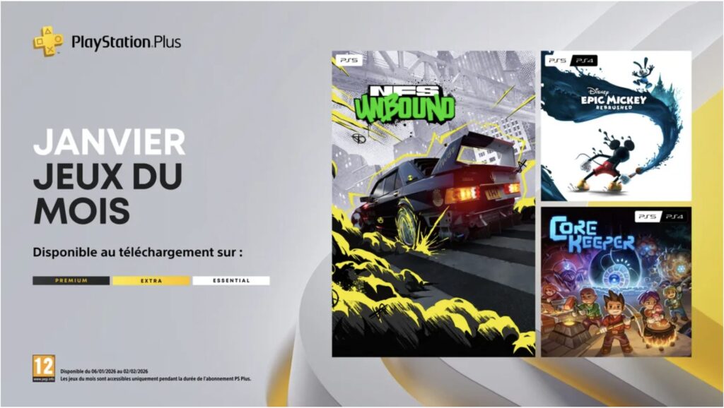 PlayStation Plus en janvier 2026 // Source : Sony PlayStation Plus en janvier 2026 // Source : Sony