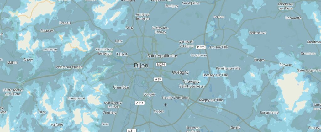 La couverture 4G de Bouygues Telecom dans la région de Dijon