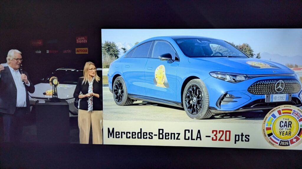 La Mercedes CLA élue voiture de l'année 2026 // Source : Live Car of the Year