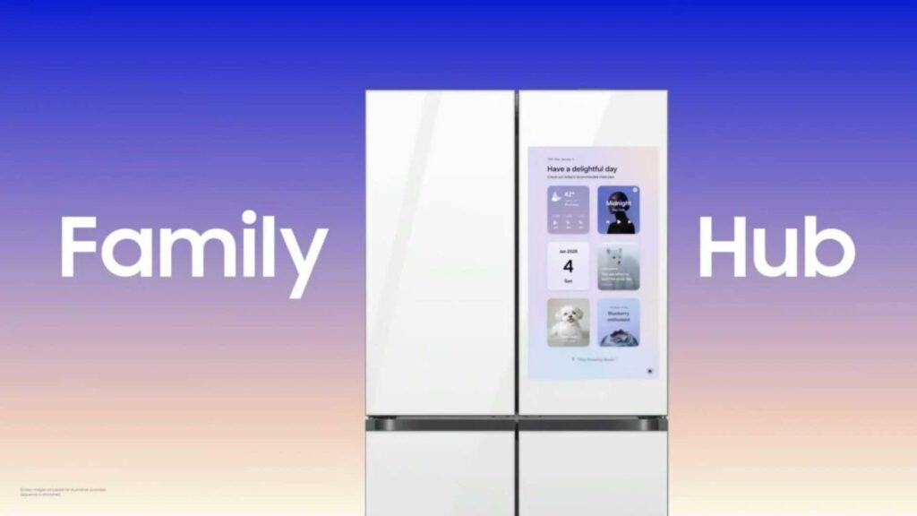 Le réfrigérateur Samsung Family Hub 2026. // Source : Samsung Le réfrigérateur Samsung Family Hub 2026. // Source : Samsung