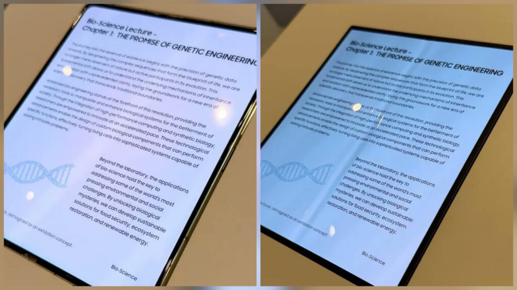 Écran Samsung Display sans pli visible // Source : Compte X de Ice Universe