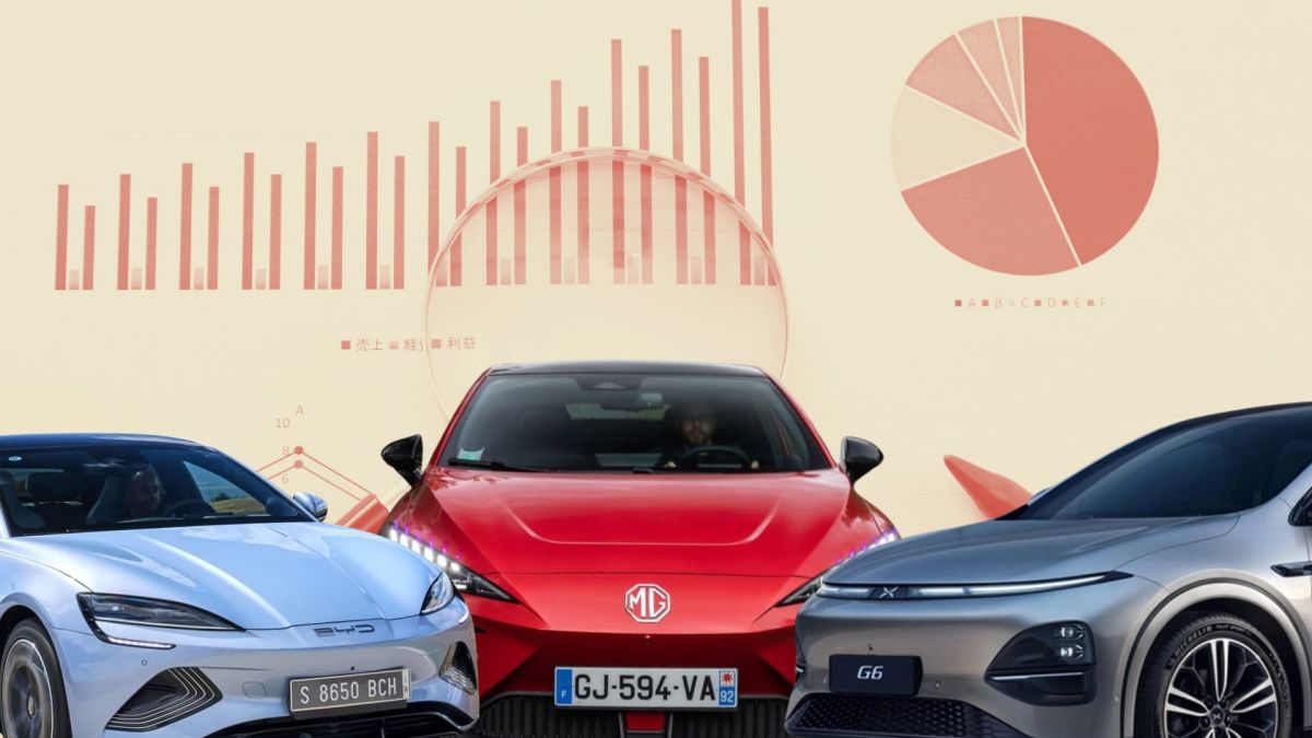 Marché de la voiture électrique chinoise. // Source : Montage Numerama avec Canva Marché de la voiture électrique chinoise. // Source : Montage Numerama avec Canva