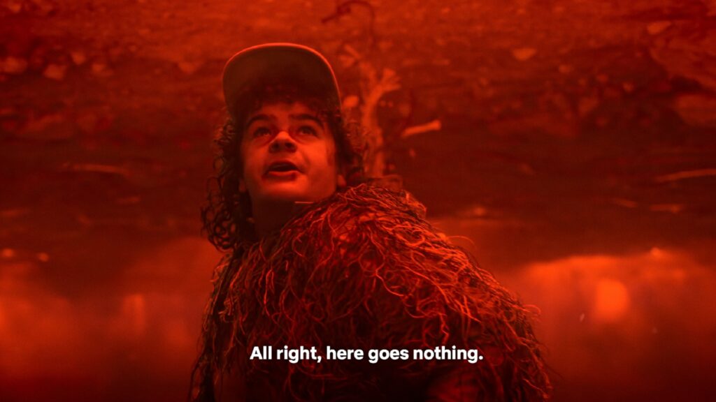 La phrase préférée de Dustin (après « Pour Eddie » !) // Source : Netflix La phrase préférée de Dustin (après « Pour Eddie » !) // Source : Netflix